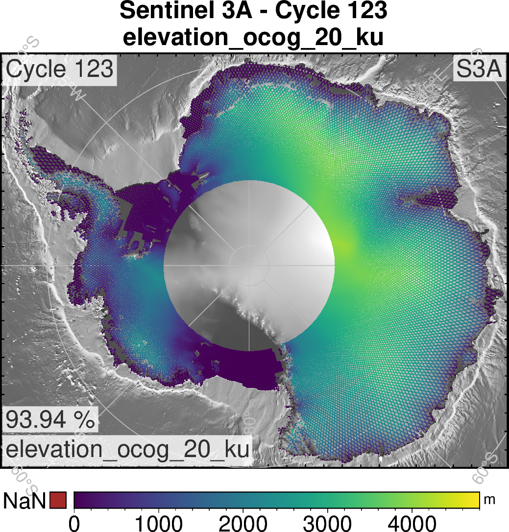 S3A elevation ocog 20 ku Antarctica