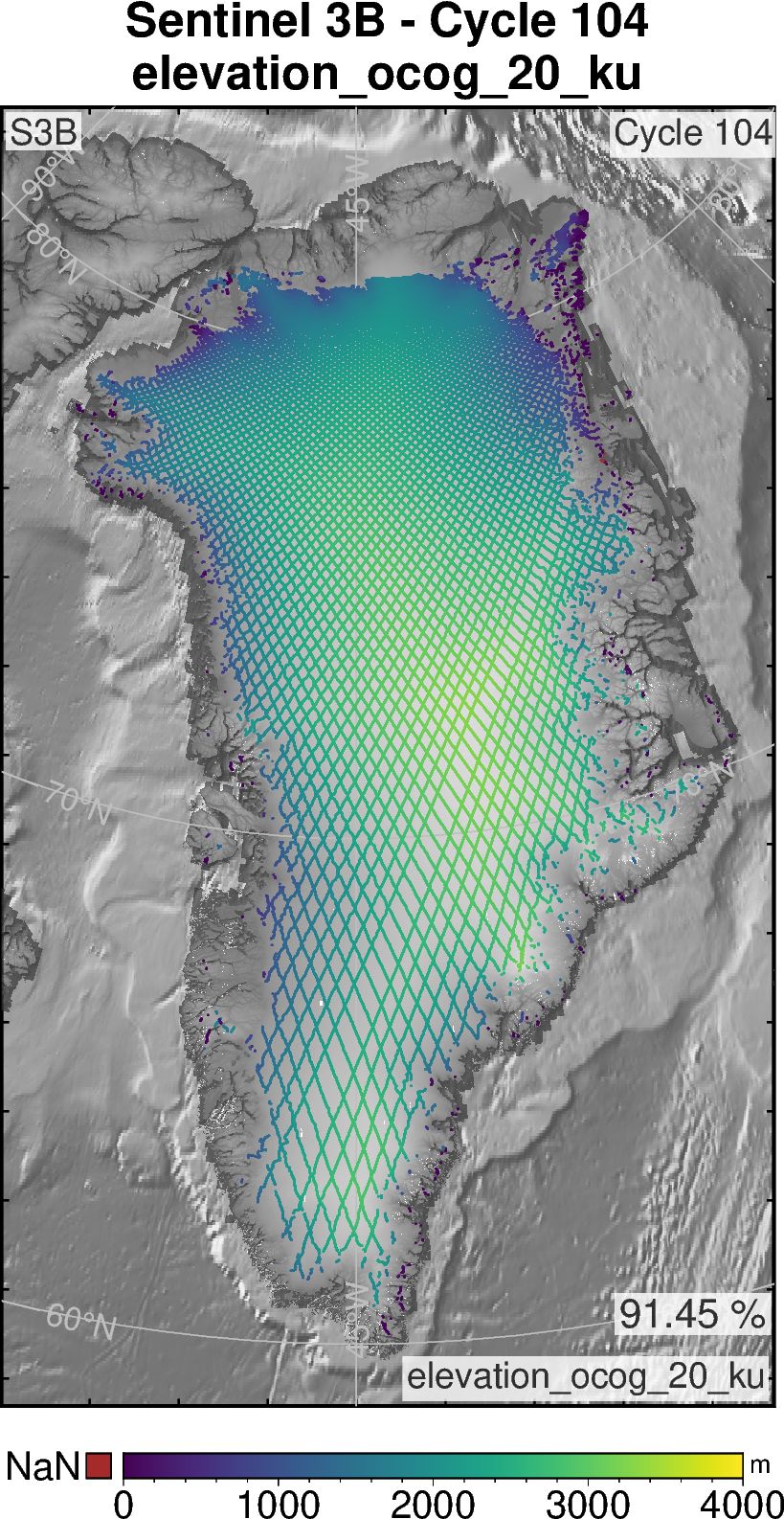 S3B elevation ocog 20 ku Greenland
