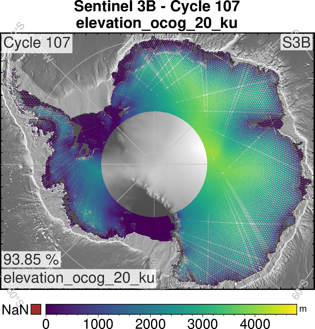 S3B elevation ocog 20 ku Antarctica