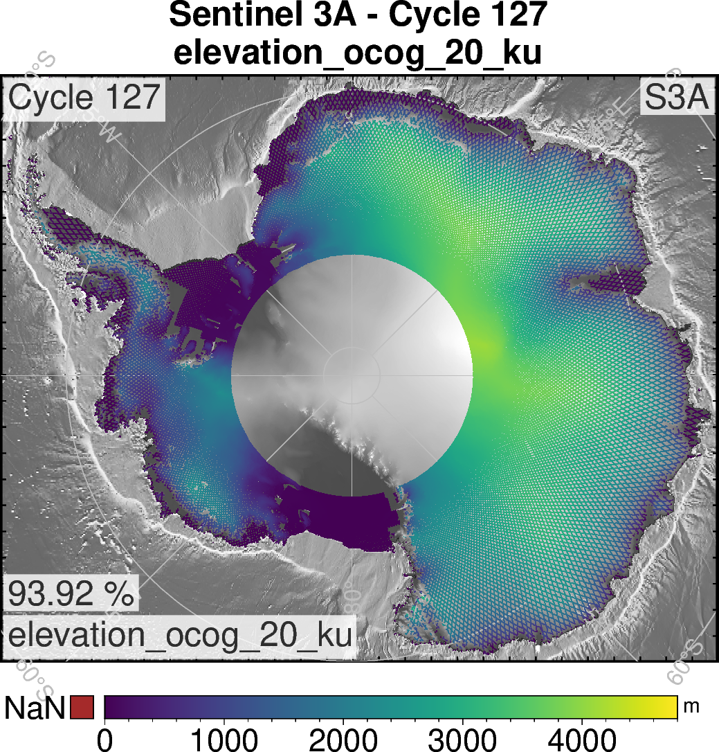 S3A elevation ocog 20 ku Antarctica