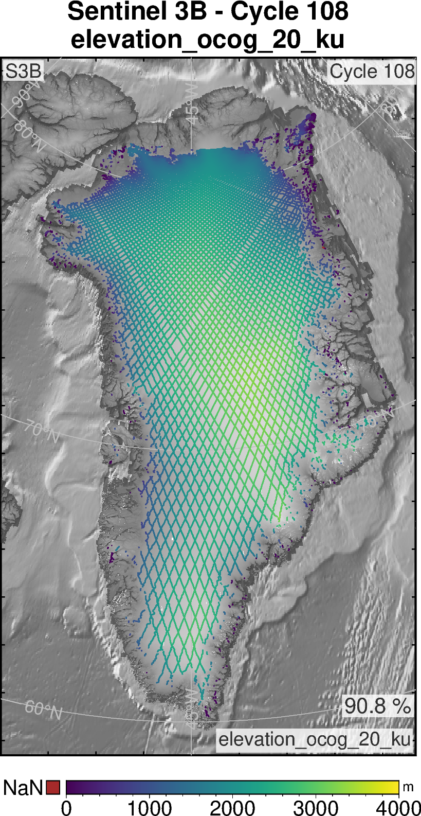 S3B elevation ocog 20 ku Greenland