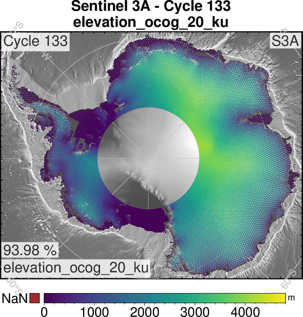 S3A elevation ocog 20 ku Antarctica